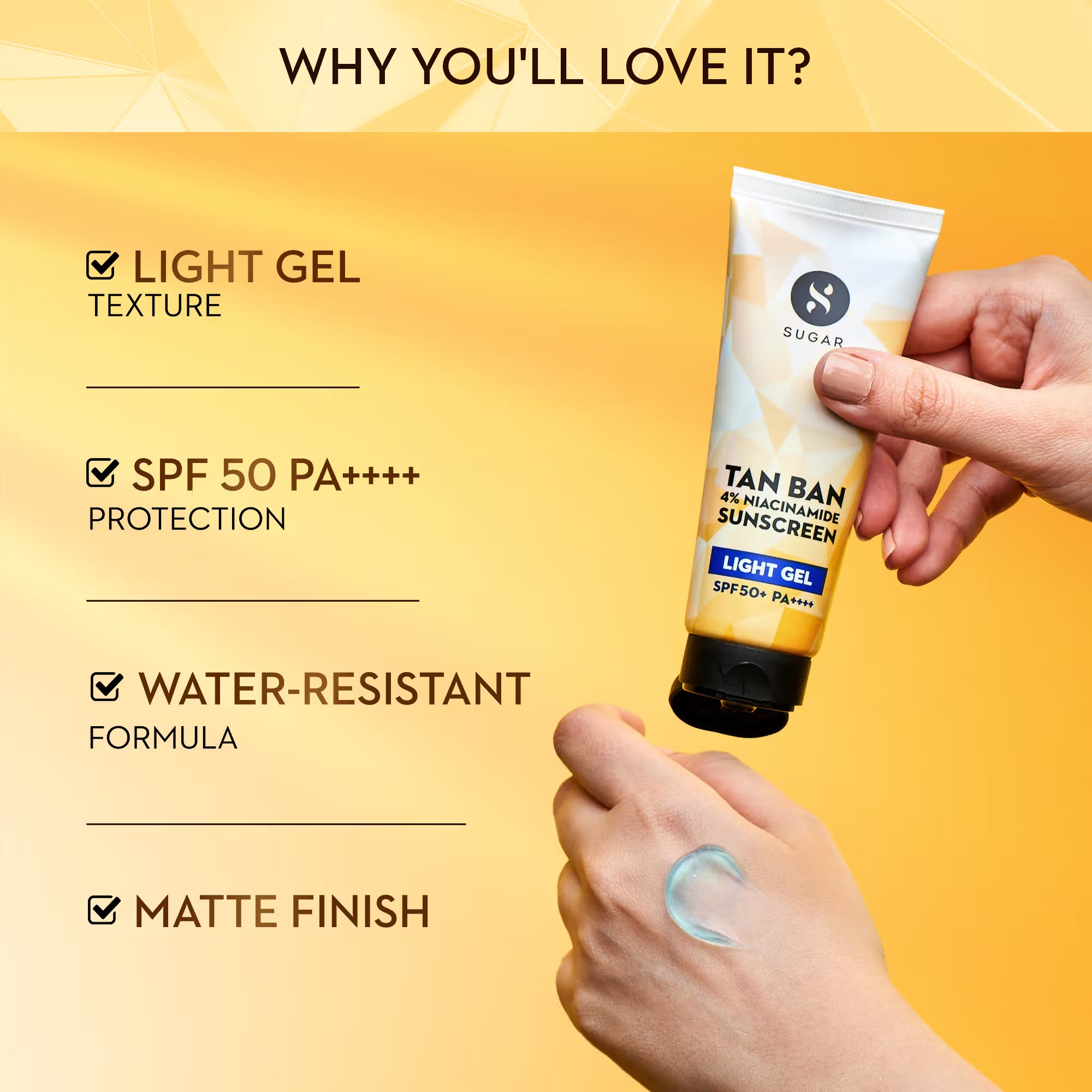 Sugar Tan Ban 4% Niacinamide Sunscreen Light Gel