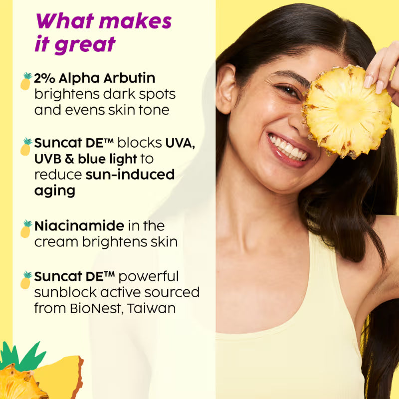 Plix Pineapple De-pigmentation Regime Facewash, Serum, Moisturizer & Sunscreen