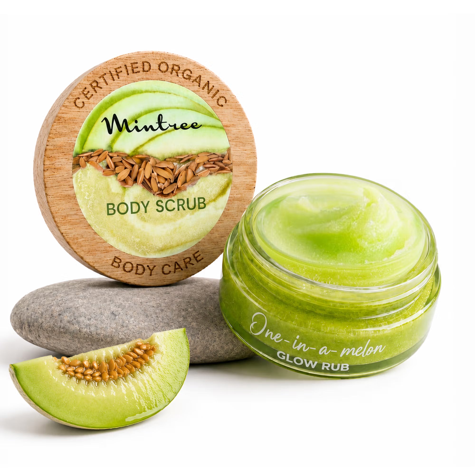 Mintree Certified Organic & Vegan, Unisex Melon Exfoliating Sugar Scrub