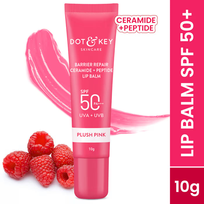 Dot & Key Ceramide & Peptide Barrier Repair Lip Balm SPF 50 PA+++, Warm Nude