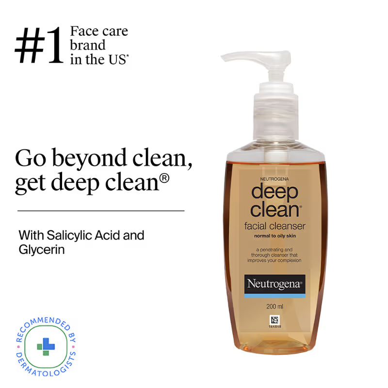 Neutrogena Deep Clean Facial Cleanser Face Wash for Normal to Oily Skin (Copy)