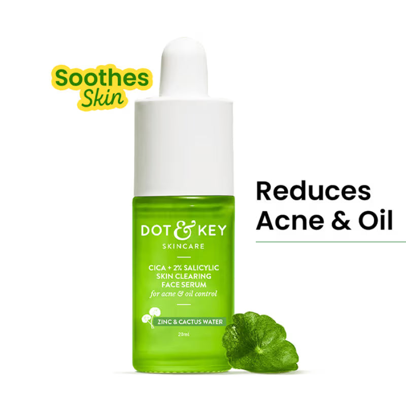 Dot & Key Cica + 2% Salicylic Skin Clearing Face Serum, With Zinc & Cactus Water, Acne & Oil Control
