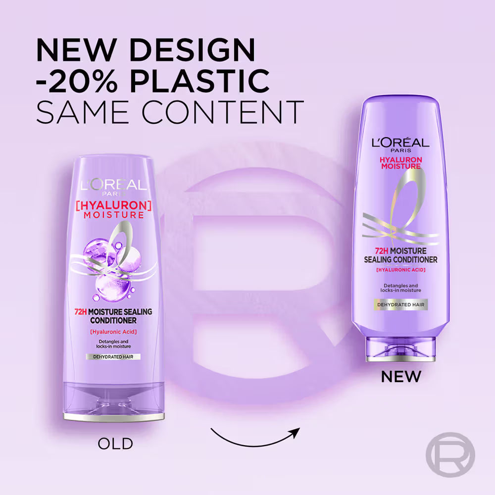 LOreal Paris Hyaluron Moisture Anti-Frizz Conditioner With Hyaluronic Acid For 72Hr Dehydrated Hair